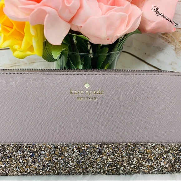 #bagsavenue Glitter Kate spade Gray cityscape Neda wallet gray Greta court - Picture 2 of 6